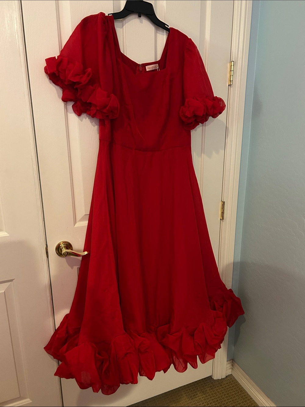 Ivy city nwt Red Ruffle Hem Dress